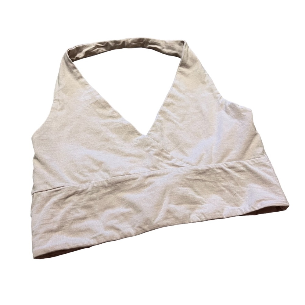 Cream halter crop top